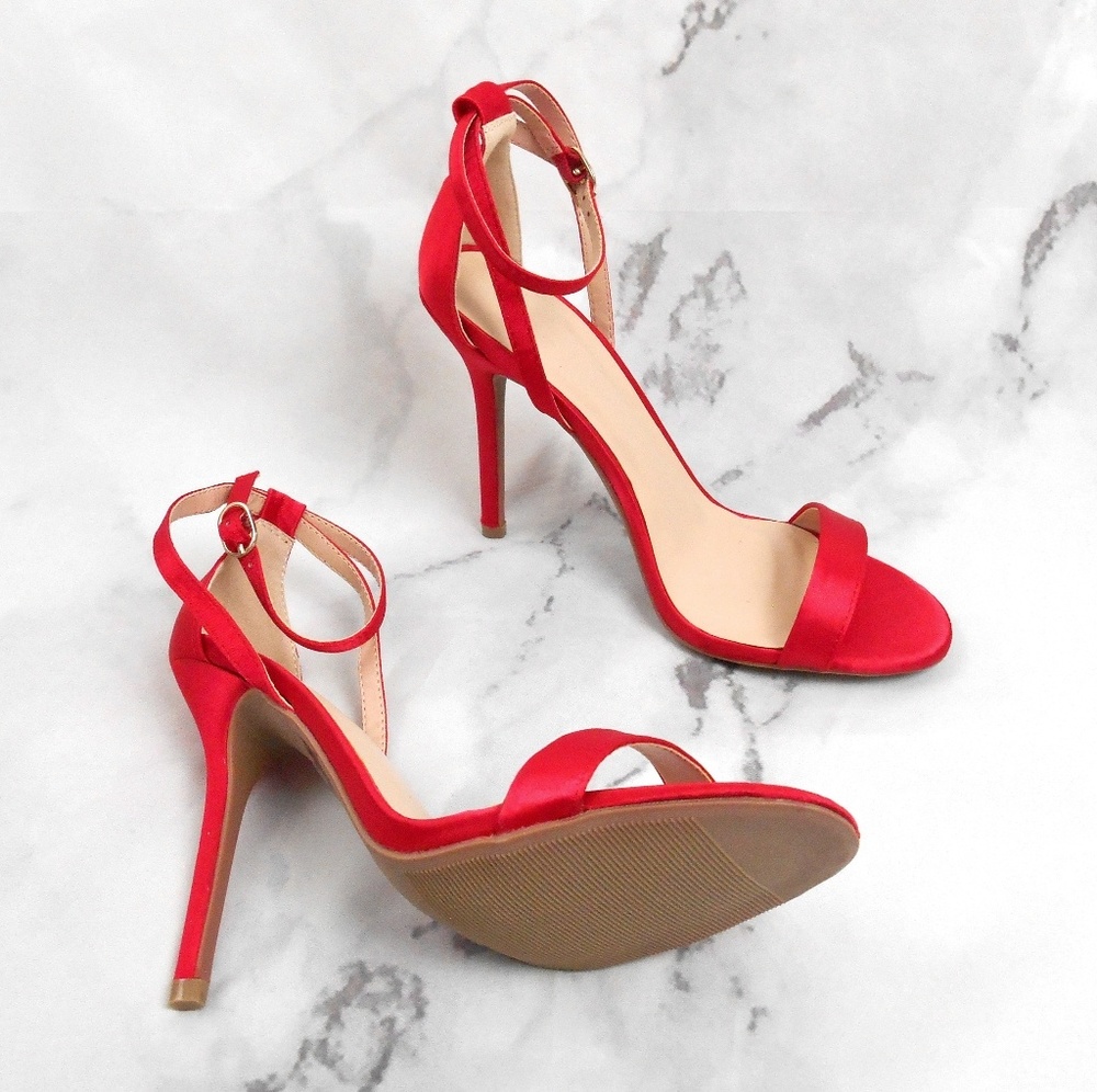 Satin Red Heels - Picture 6 of 8